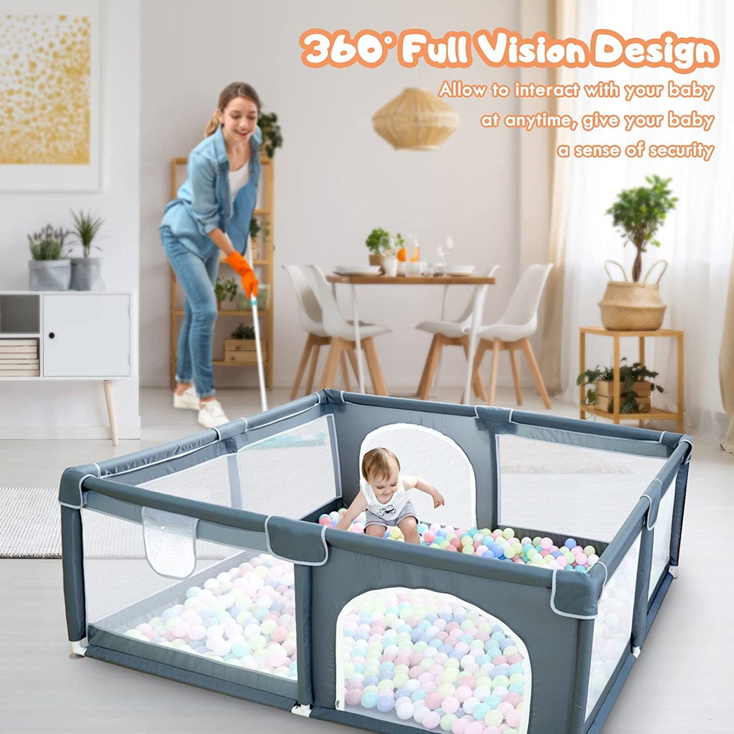 Large baby playpen79x71, extra large play pen for babies and toddlers