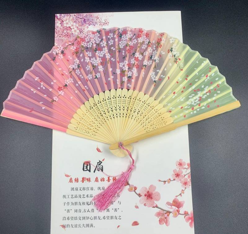 Lady's Folding Fan Ancient Style Small Folding Fan - Amazhona 