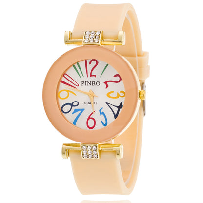 Jelly color digital watch with diamond - Amazhona 