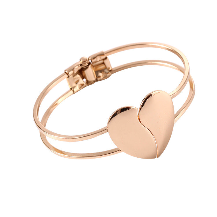 Frosted double heart bracelet women - Amazhona 