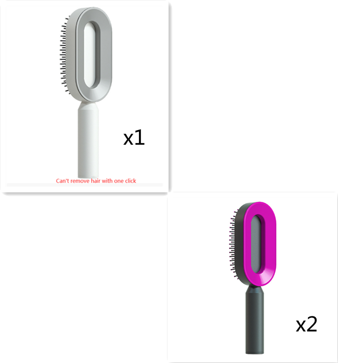 Self Cleaning Hair Brush For Women One-key Cleaning Hair Loss Airbag Massage Scalp Comb Anti-Static Hairbrush - Amazhona 