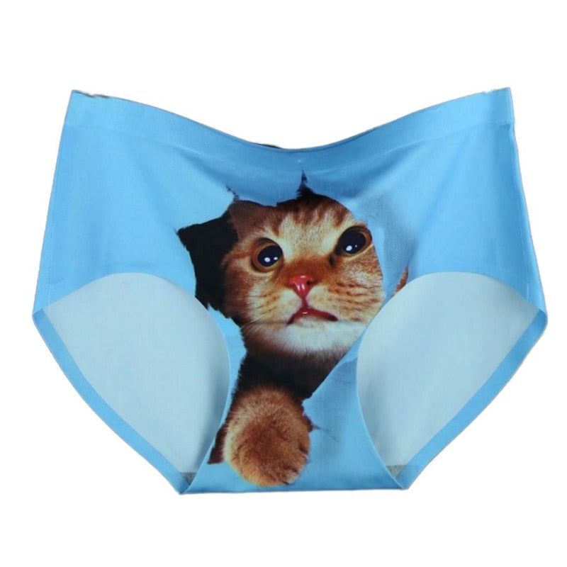 3d Print Cat Cotton Underwear Women Panties Seamless Briefs 2021 New Arrival Female Ropa Interior Mujer Lingerie - Amazhona 