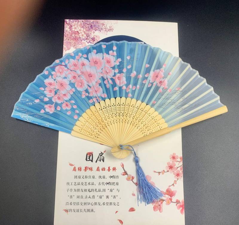 Lady's Folding Fan Ancient Style Small Folding Fan - Amazhona 