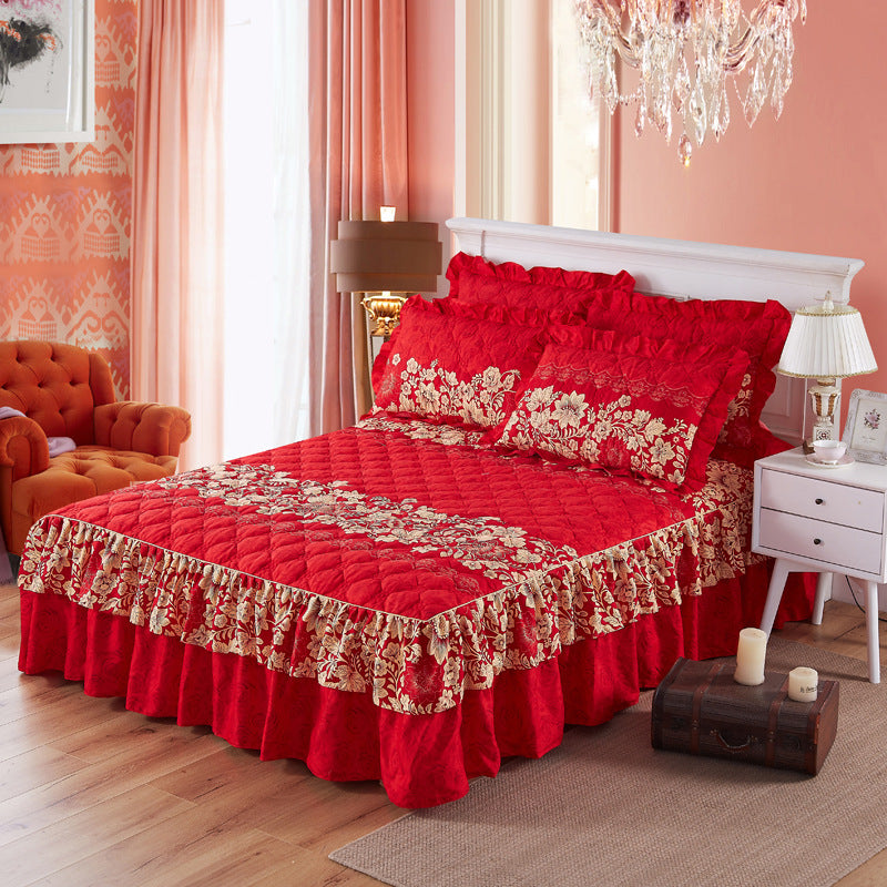 Thick double-layer lace bedspread - Amazhona 