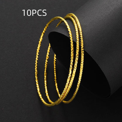 Gold Placer Color-preserving Coil Multi-ring Bracelet Female - Amazhona 