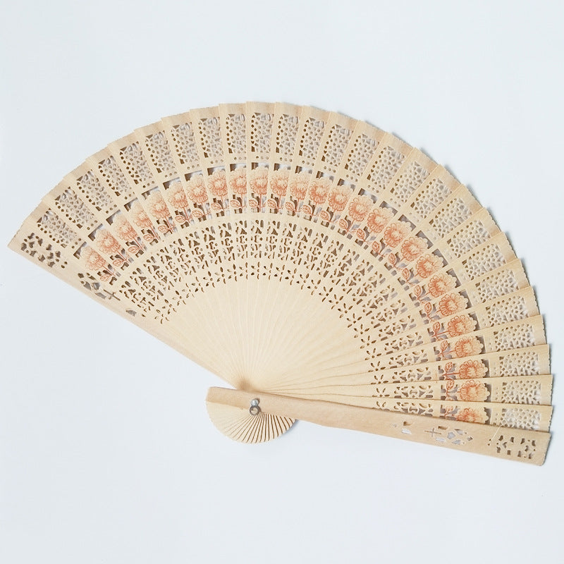 Full Flush Flower Type Fragrant Wood Fan Sunshine Flower Wood Fan - Amazhona 