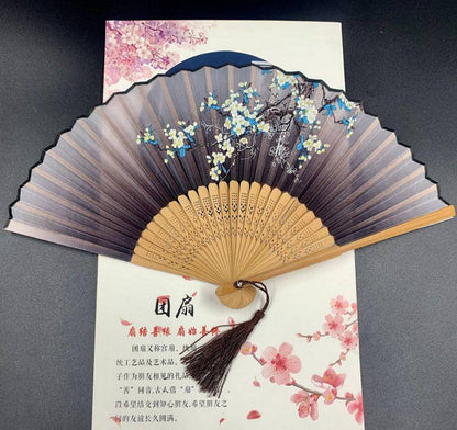 Lady's Folding Fan Ancient Style Small Folding Fan - Amazhona 