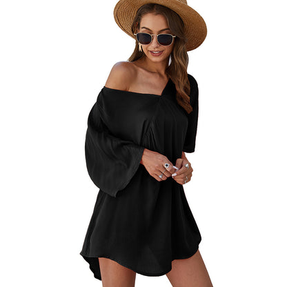 Casual V-neck dress - Amazhona 