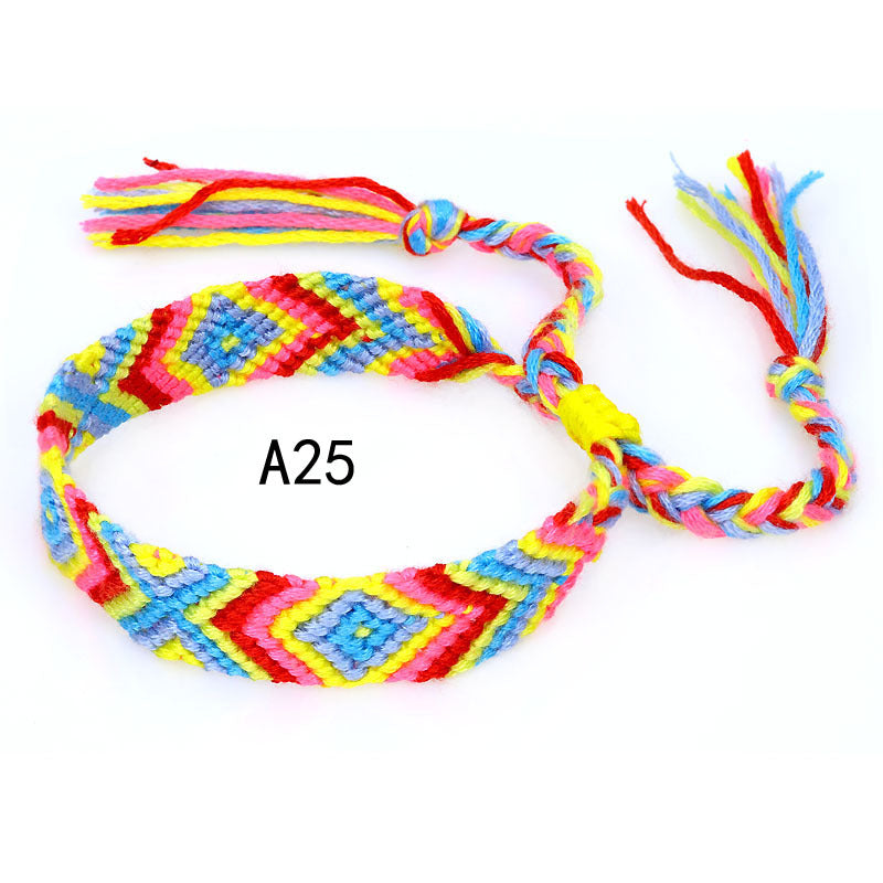 Colorful cotton hand-woven bracelet - Amazhona 