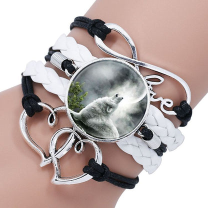 Multi-layered gemstone wolf bracelet - Amazhona 