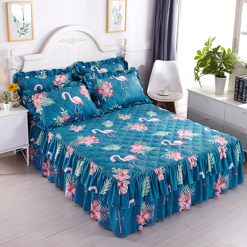 Thick double-layer lace bedspread - Amazhona 