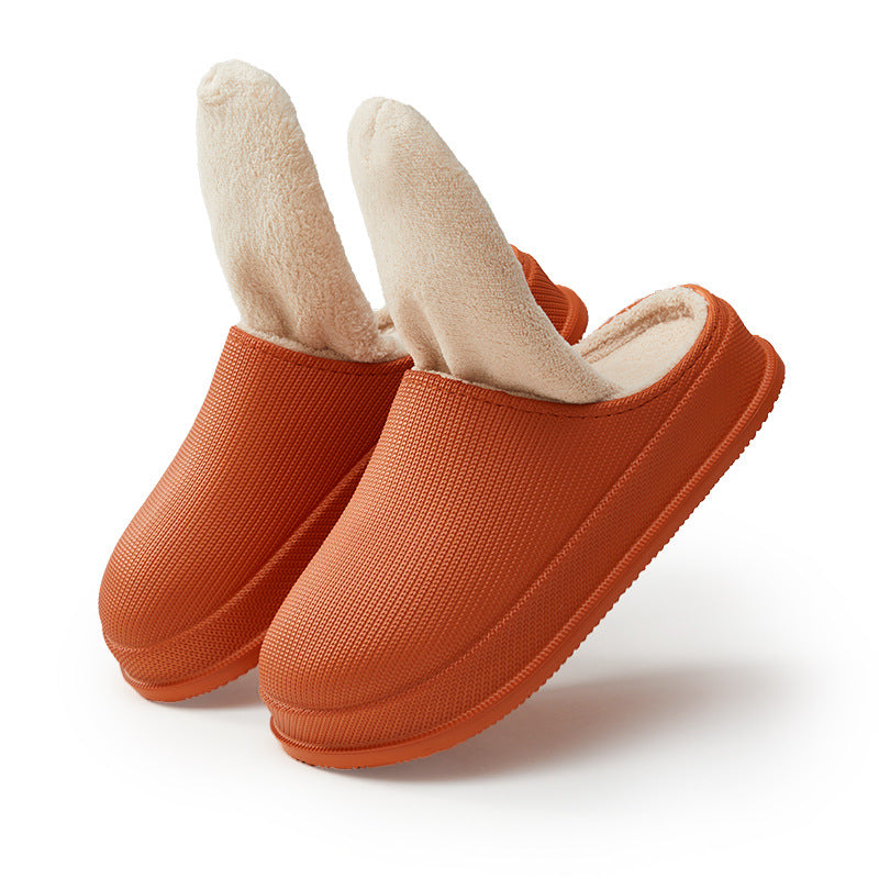 Men's And Women's Waterproof Warm Thick Bottom Non-slip Cotton Slippers - Amazhona 