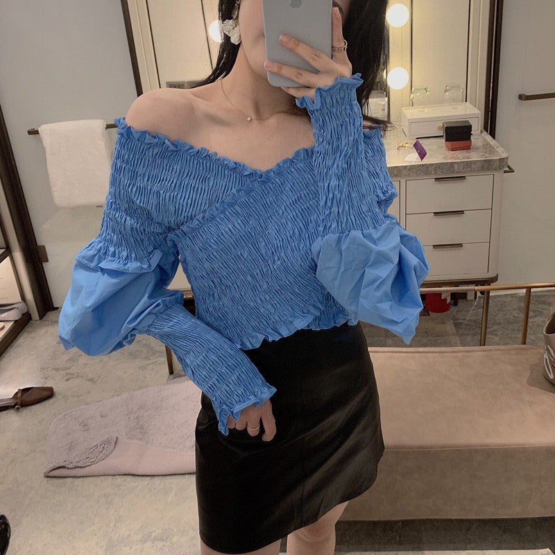 Puff sleeve Off shoulder blouse shirt - Amazhona 