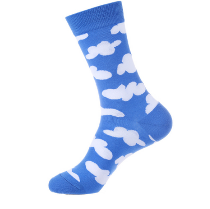 Blue Sky And White Clouds In The Tube Tide Sock Female - Amazhona 