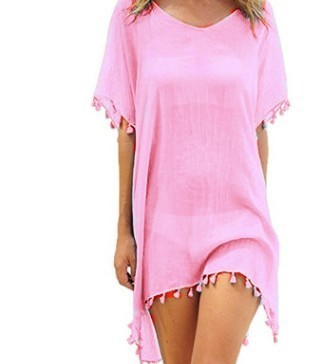 Women Blouses Loose Chiffon Dress Summer Beach Tunic Cover-Up Shirt - Amazhona 