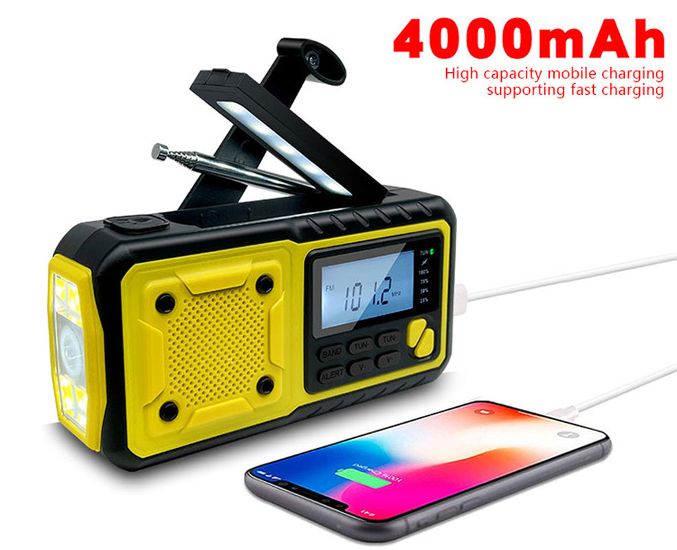 Outdoor Waterproof Hand Power Generation Emergency Solar Radio - Amazhona 