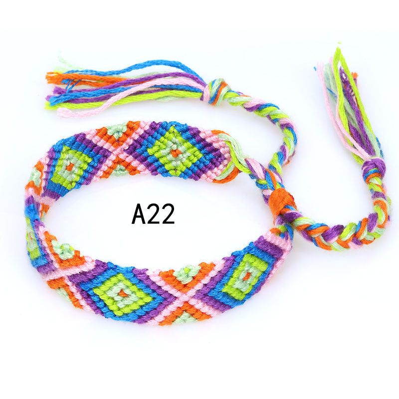 Colorful cotton hand-woven bracelet - Amazhona 