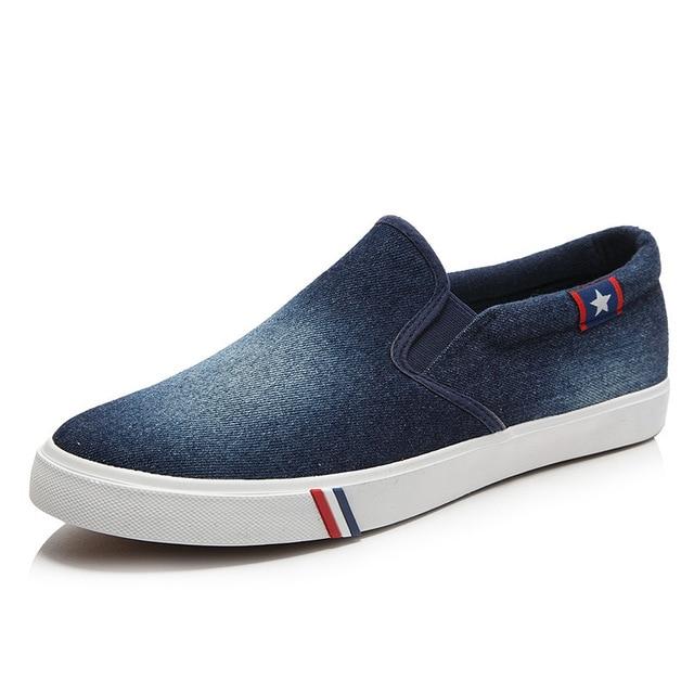 Breathable Washed Denim Canvas Shoes Men - Amazhona 