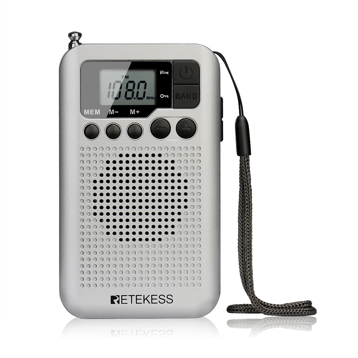 RETEKESS TR106 silver portable radio [FM/AM] sleep timer - Amazhona 