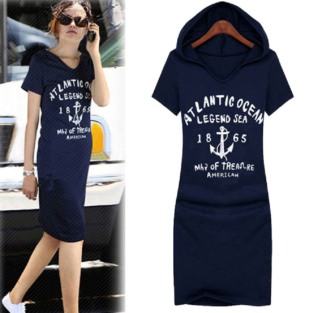 Korean Version Casual Loose Short Sleeves Slimming Dress - Amazhona 