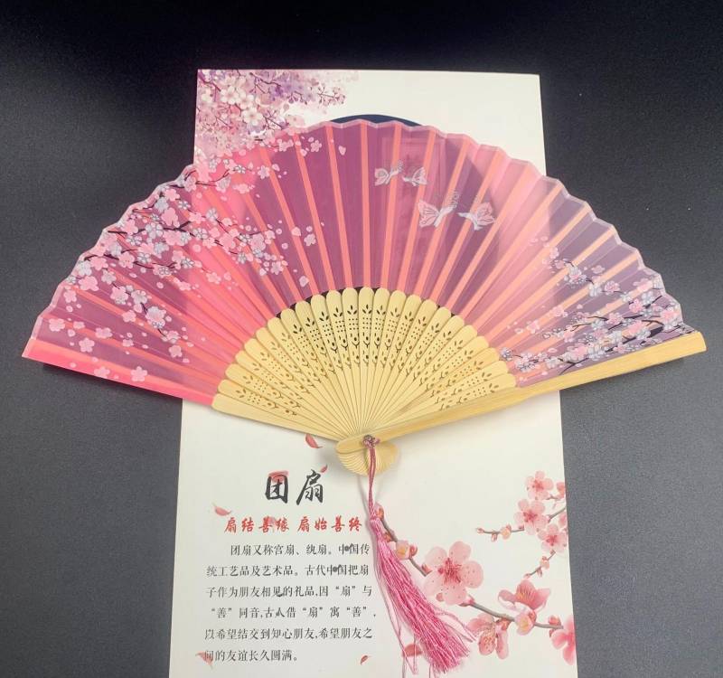 Lady's Folding Fan Ancient Style Small Folding Fan - Amazhona 