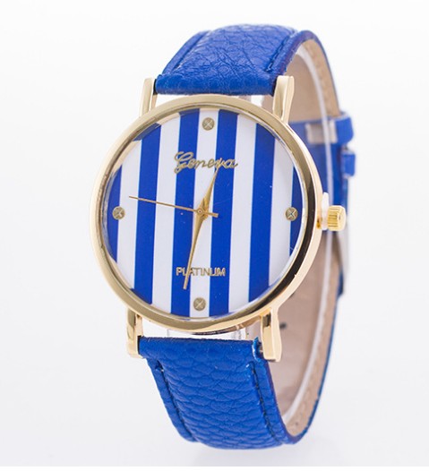 Geneva student colorful elephant belt watch Geneva zebra stripes lady quartz watch - Amazhona 