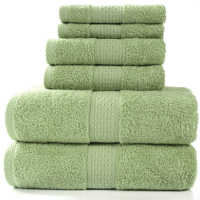 Home Simple Cotton Absorbent Towel Bath Towel 6-Piece Set - Amazhona 