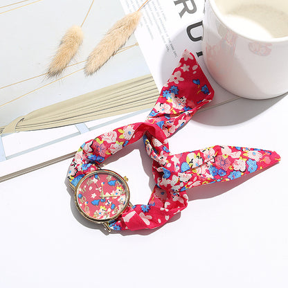 Women's Fashion Floral Wrap Ribbon Watch - Amazhona 