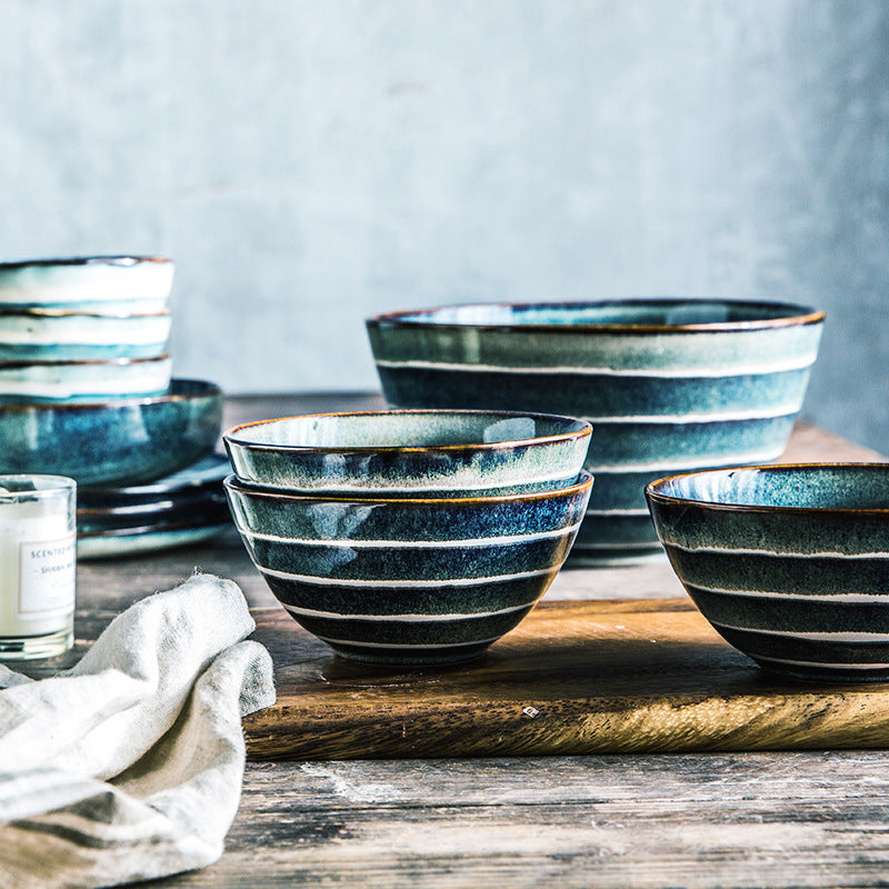 Household Simple Retro Ceramic Dishes And Tableware - Amazhona 