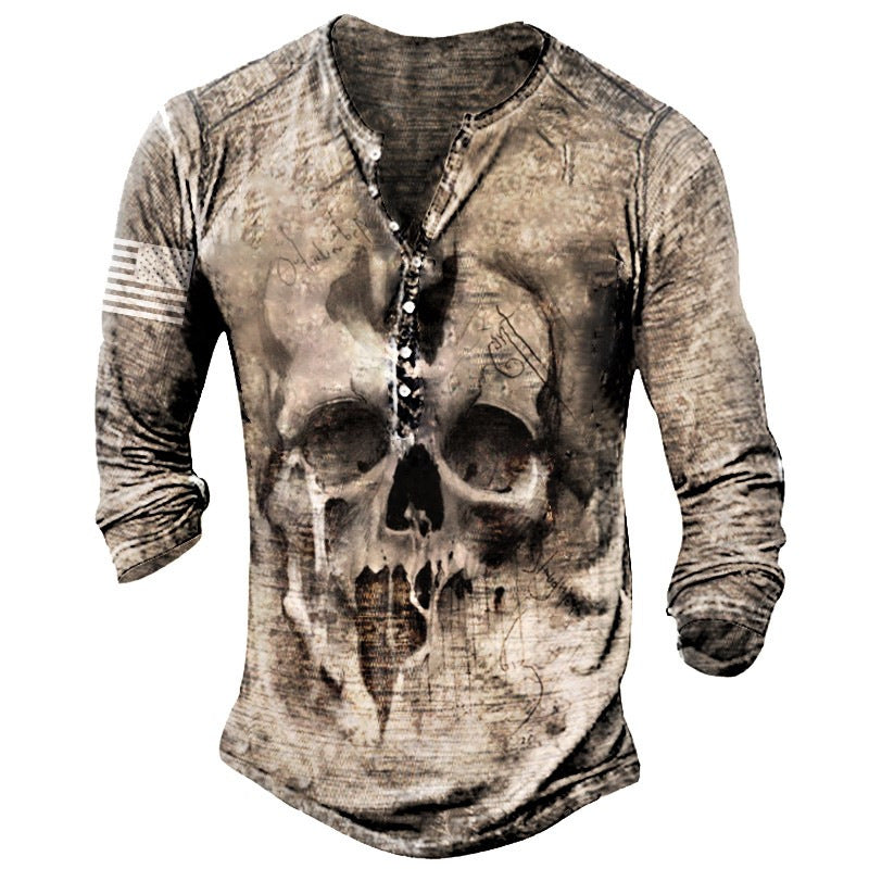 Printed Men's Street Long-sleeved Sports T-shirt - Amazhona 