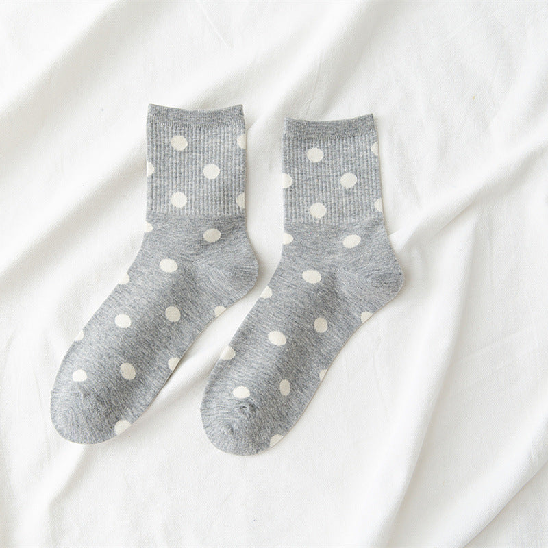 Ladies Cotton Dot Sweet Japanese Socks - Amazhona 