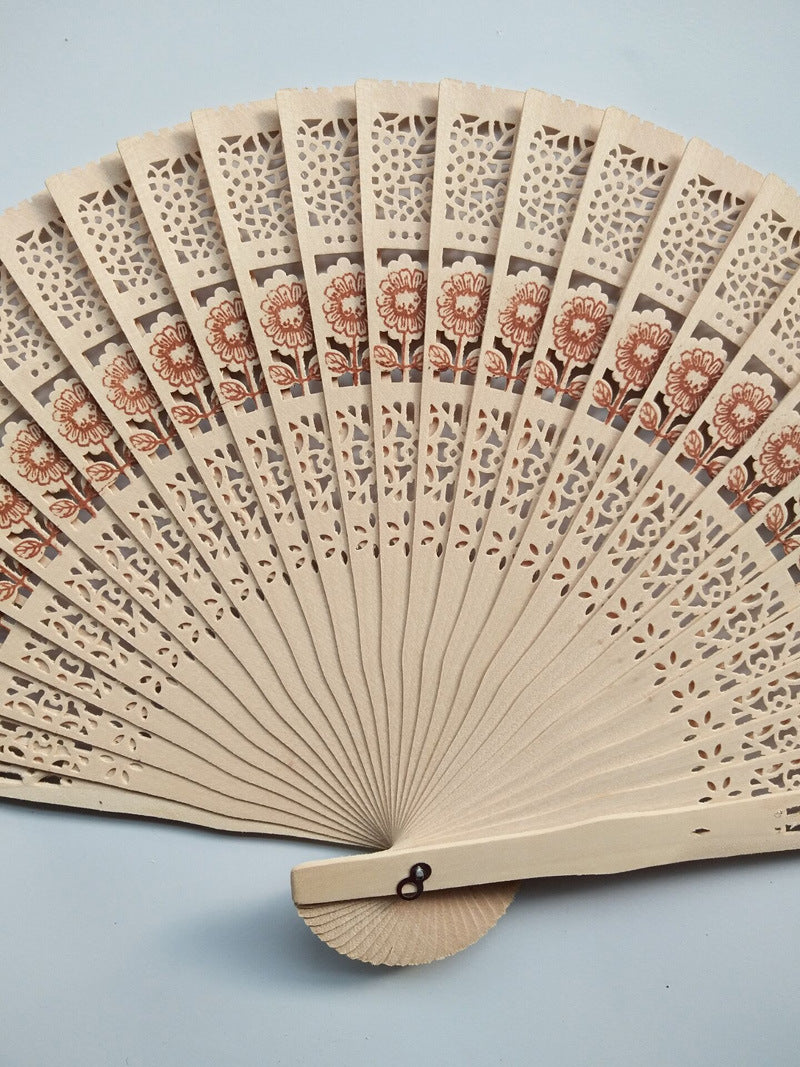 Full Flush Flower Type Fragrant Wood Fan Sunshine Flower Wood Fan - Amazhona 