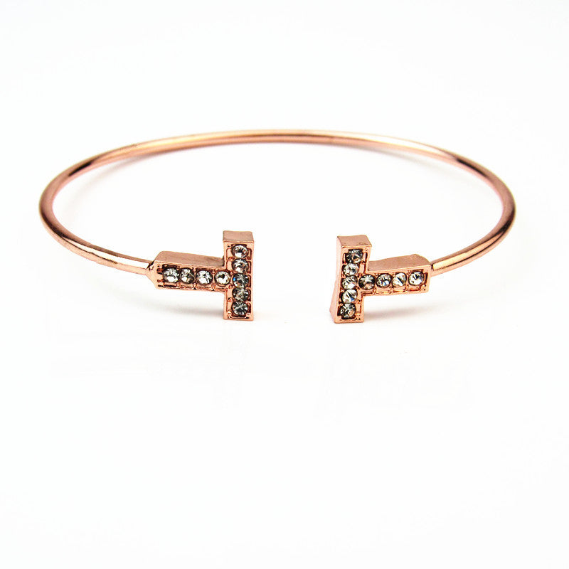 T-shaped diamond bracelet - Amazhona 