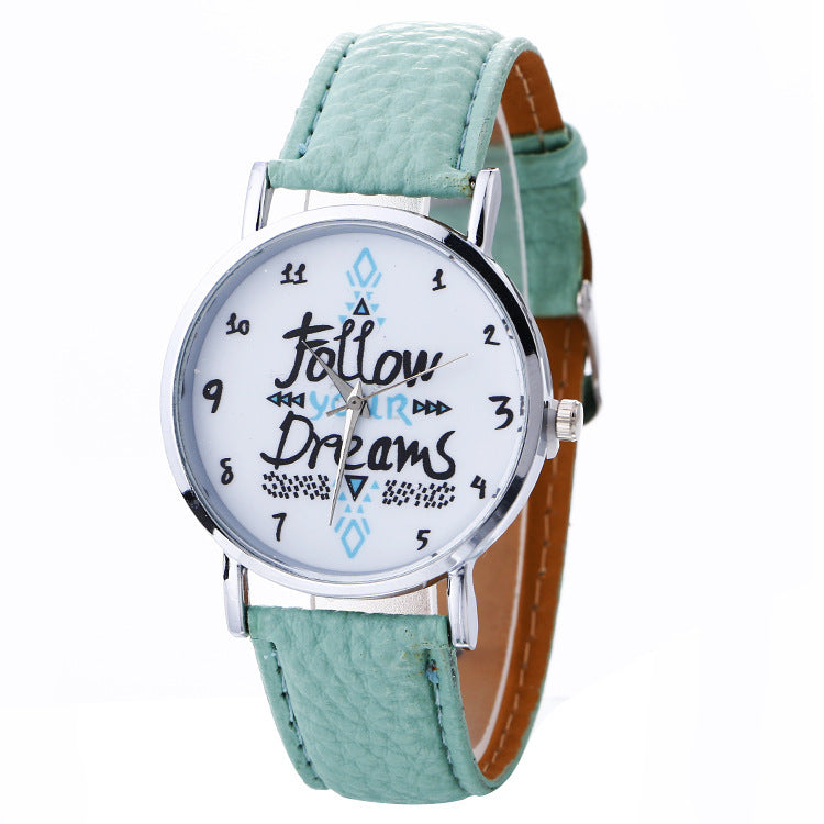 Korean version of the English pattern watch fashion ladies belt watch quartz watch - Amazhona 