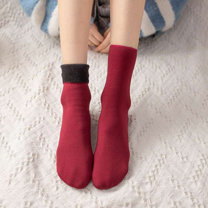 Autumn And Winter Nylon Plus Velvet Thick Snow Socks - Amazhona 