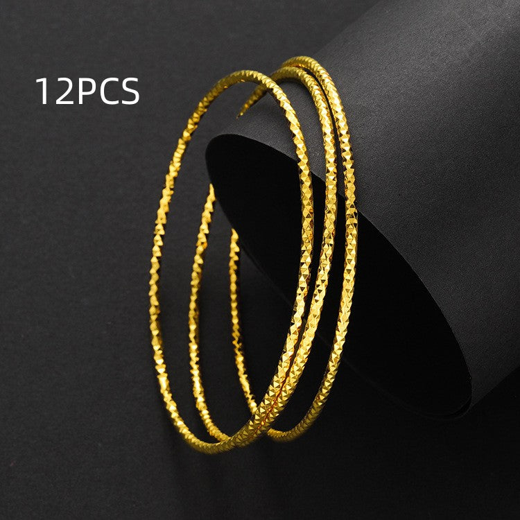 Gold Placer Color-preserving Coil Multi-ring Bracelet Female - Amazhona 