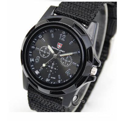 Military Men Gemius Swiss Army Sport Round Dial New Quartz Nylon Band Wrist Watch - Amazhona 