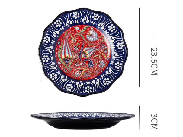 Underglaze Ceramic Tableware Bohemian Household Dishes - Amazhona 