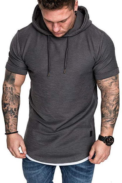 Solid color hooded T-shirt - Amazhona 