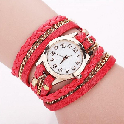 PU leather winding bracelet watch rope table - Amazhona 