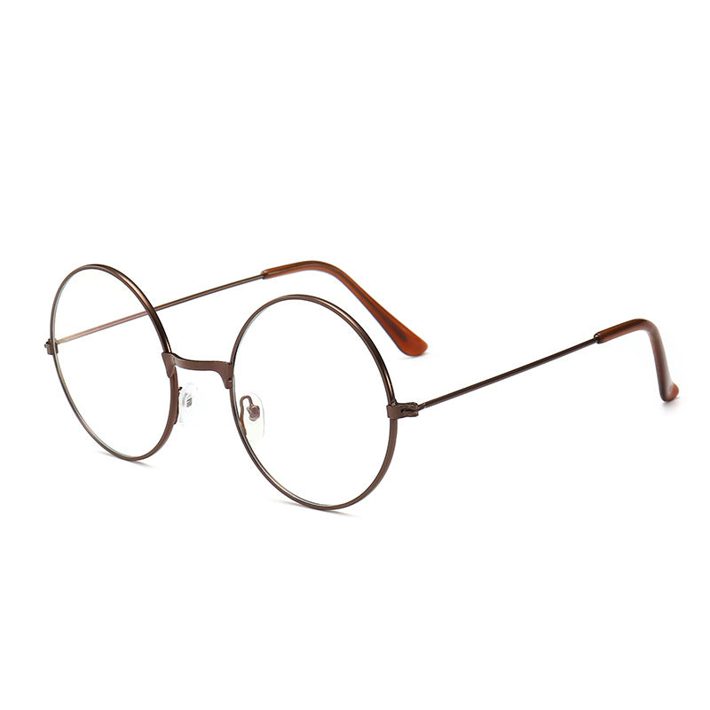 Retro Glasses Female Small Round Frame Literary Anti-blue Light - Amazhona 