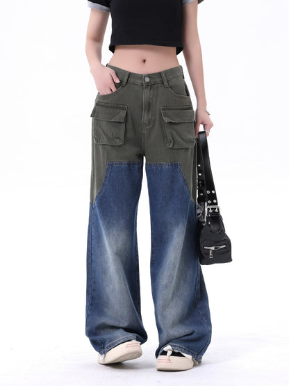 Men's And Women's Same Style American-style Distressed Heavy Industry Straight Casual Jeans Trousers