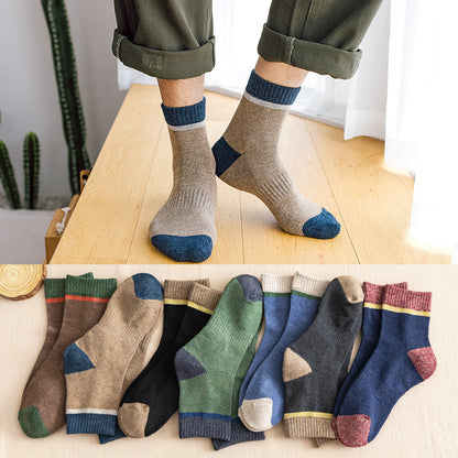 Men's Versatile Color Matching Medium Tube Socks - Amazhona 