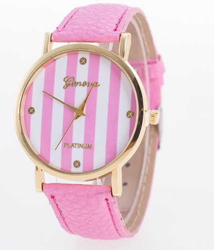 Geneva student colorful elephant belt watch Geneva zebra stripes lady quartz watch - Amazhona 