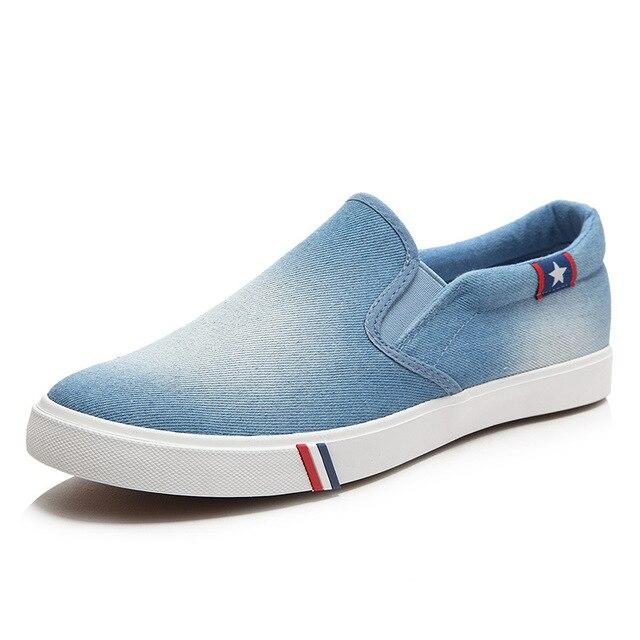 Breathable Washed Denim Canvas Shoes Men - Amazhona 