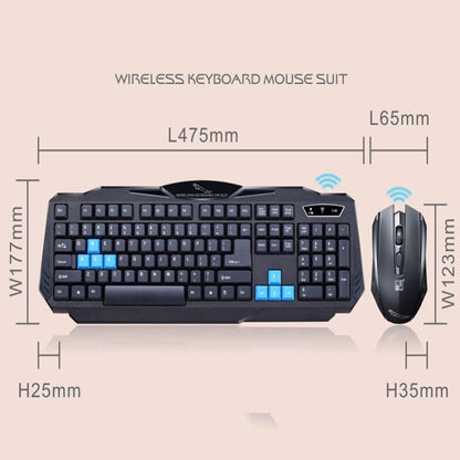 1 Set Of Durable Fashion Colorful Ergonomical Designed Wireless Black Keyboard Mouse Combos For Office & Home Computer Gam - Amazhona 