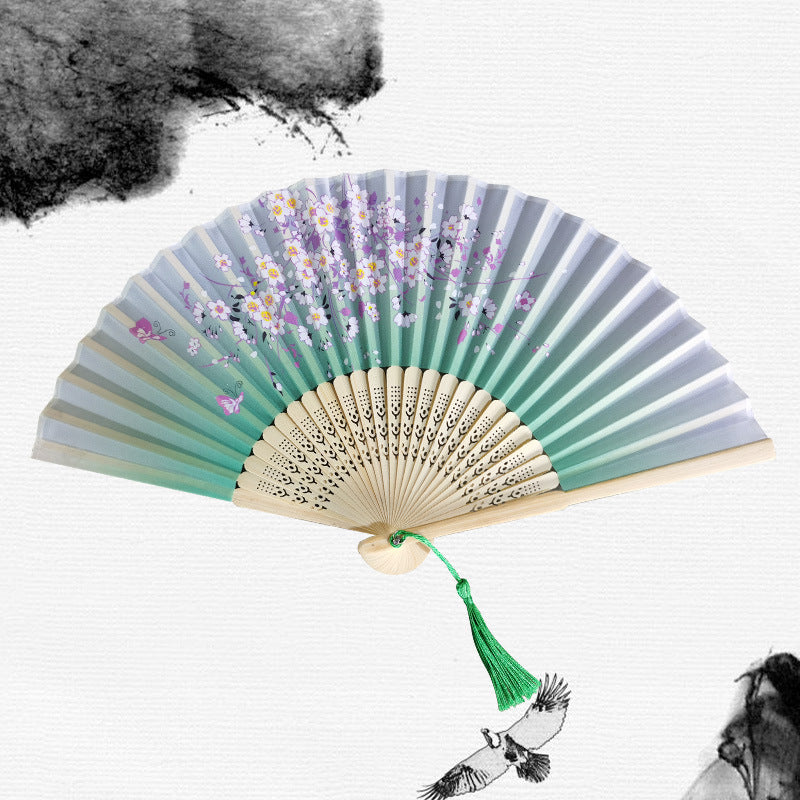 Folding Fan Bamboo Ancient Style Han Chinese Clothing Chinese Style Small Fan - Amazhona 