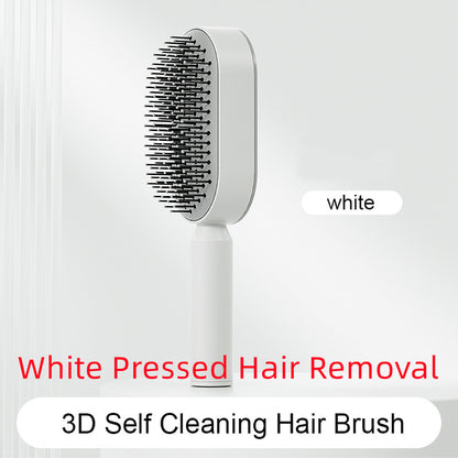 Self Cleaning Hair Brush For Women One-key Cleaning Hair Loss Airbag Massage Scalp Comb Anti-Static Hairbrush - Amazhona 