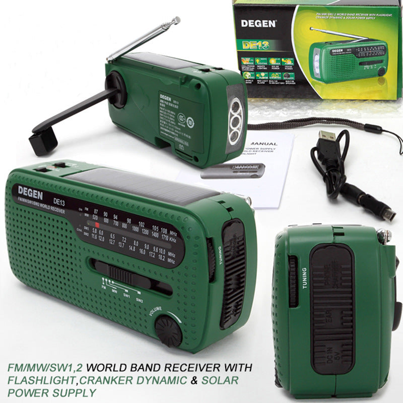 Hand-cranked Solar Rechargeable Radio Portable Emergency - Amazhona 