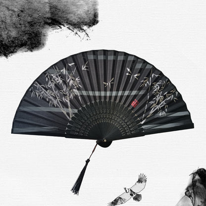 Folding Fan Bamboo Ancient Style Han Chinese Clothing Chinese Style Small Fan - Amazhona 